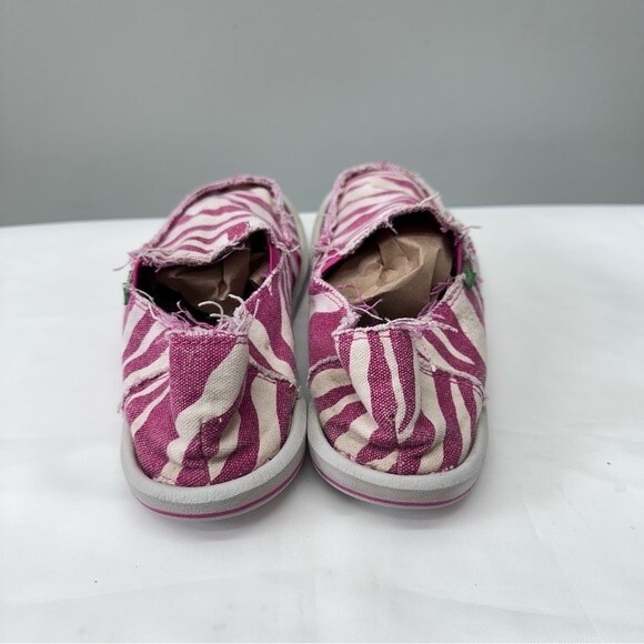 Sanuk pink zebra loafers youth girls 2 washable - Picture 4 of 7